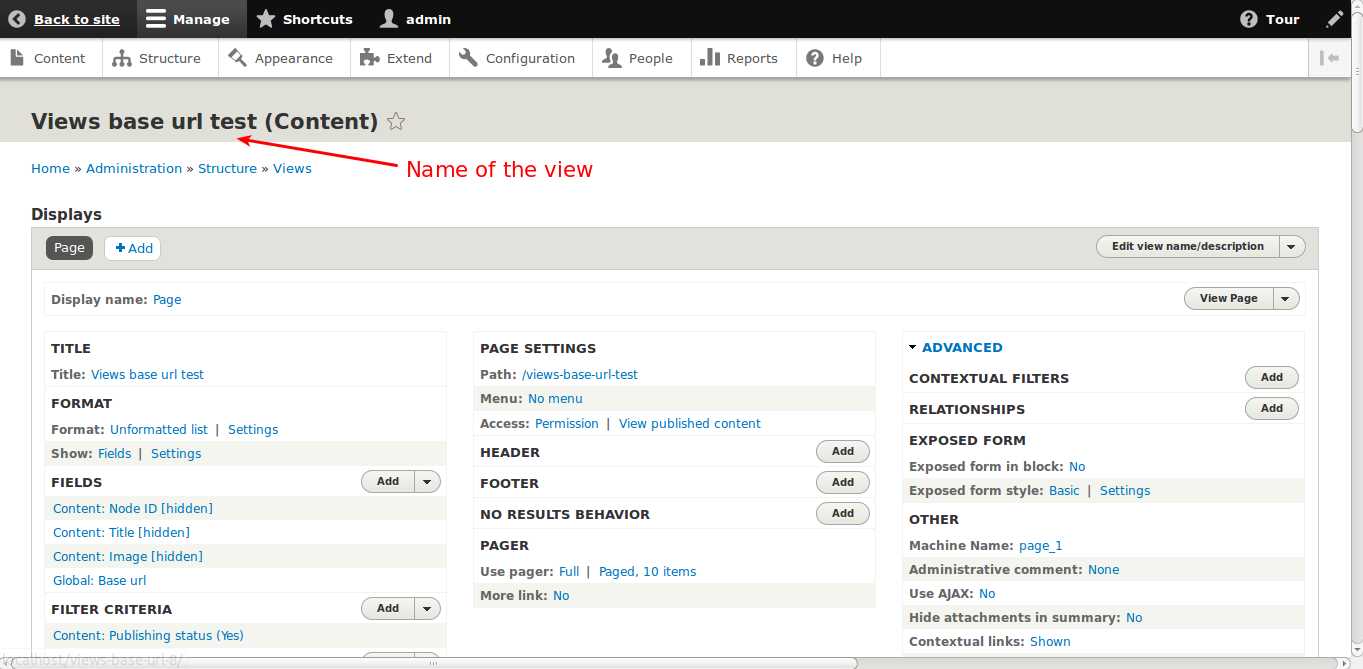 Views configuration Views configuration