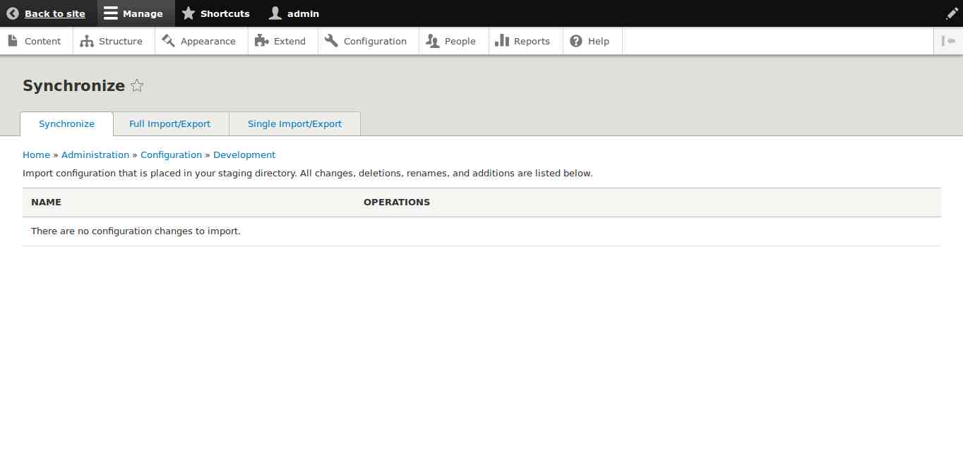 Configuration synchronize interface Configuration synchronize interface