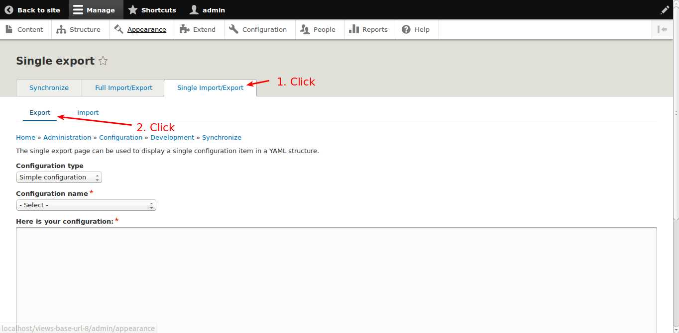 Configuration export interface Configuration export interface
