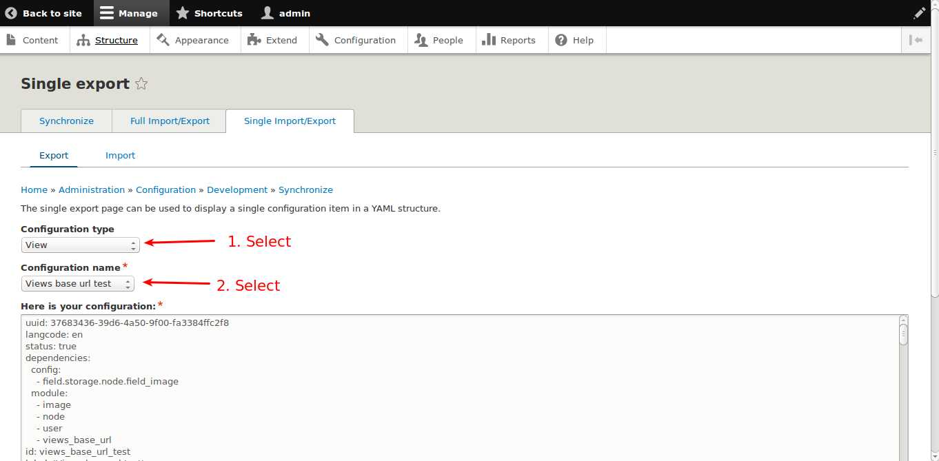Configuration selection Configuration selection